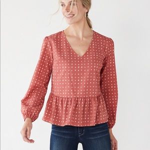 New! V-Neck Peplum Blouse